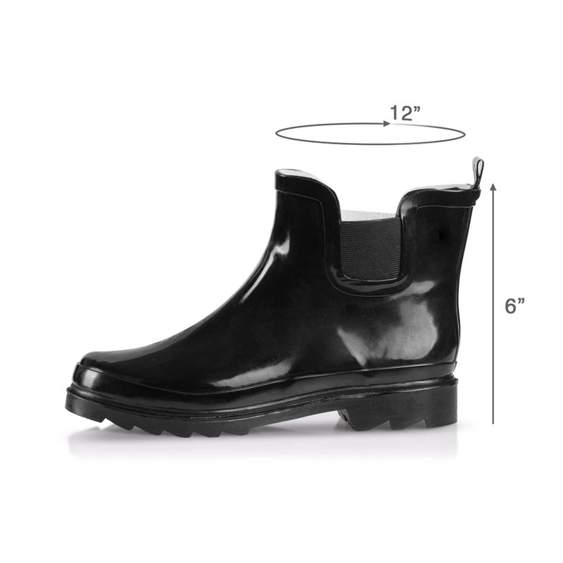 NORTY - Womens Ankle Rain Boots - Ladies Waterproof Winter Spring Garden Boot runs Â½ size large Black Size 7 - Image 3